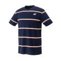 Yonex Sport T-shirt Crew Neck Small Stripes navy blue/orange Men